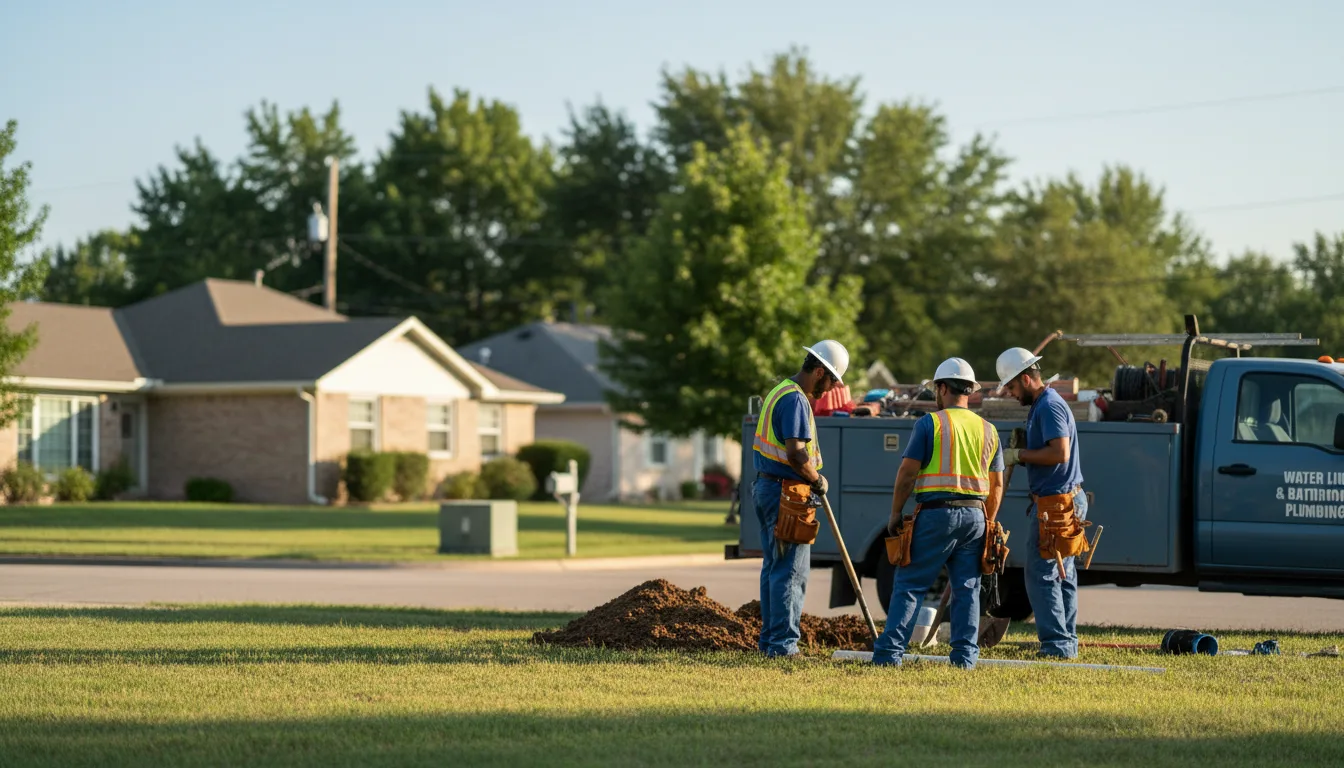 Residential water line and bathroom plumbing service in Winchester, KS